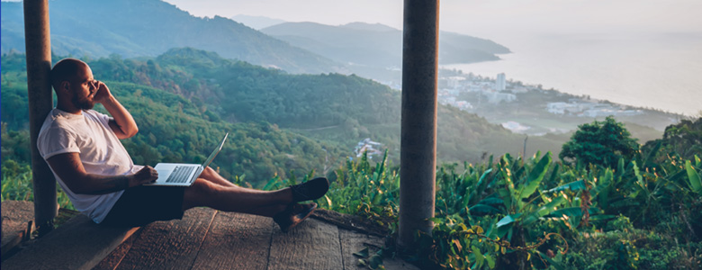 Man working remotely